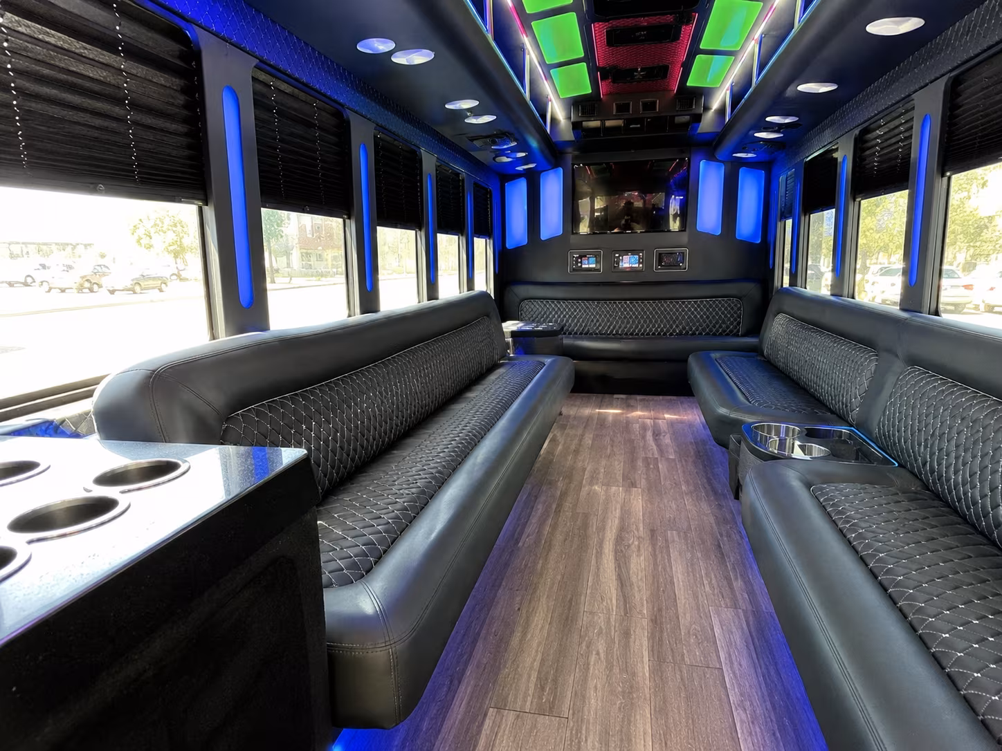 missoula 15 passenger party bus inside